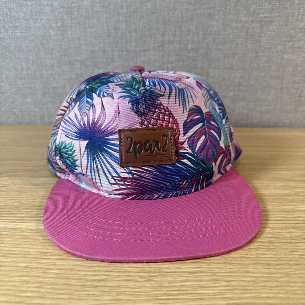 Deux Par Deux Kids Printed Snapback Hat Tropical Pineapple Palm Floral Cap 2par2